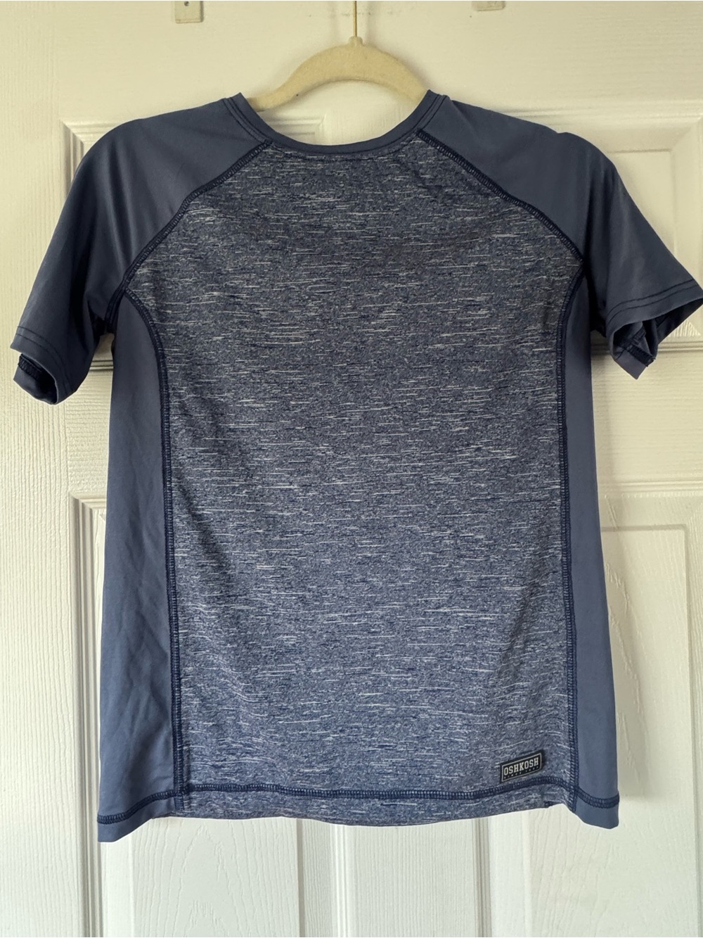 OshKosh Boys Athletic Performance T-Shirt Size 12 Gray Blue Short Sleeve